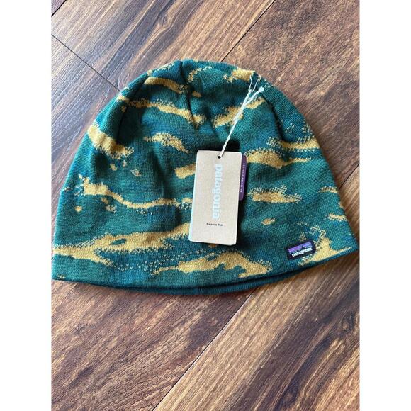 Patagonia Other - NEW Patagonia 28860 Beanie Hat Ocean Camo Knit Dark Borealis Green